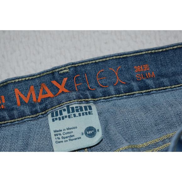 Urban Pipeline Jeans Mens Size 36 x 30 Straight SLIM Fit Blue Cotton Blend - Picture 7 of 8